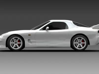 Mazda RX7 FD Turbo 1995 Low-poly 3D model