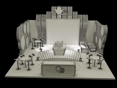  Booth Exhibition Stand a163 3D model