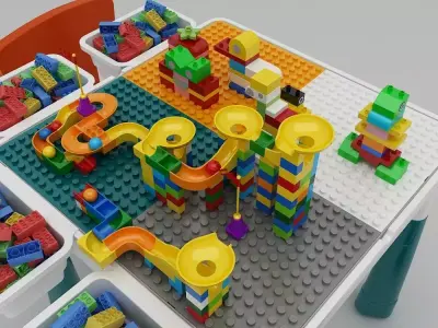 Building block toy table 3D model