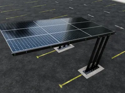 TRIPLE L TYPE MODERN SOLAR CARPORT TYPE-11 3D model