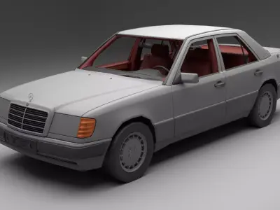 Mercedes benz w124  Low-poly 3D model