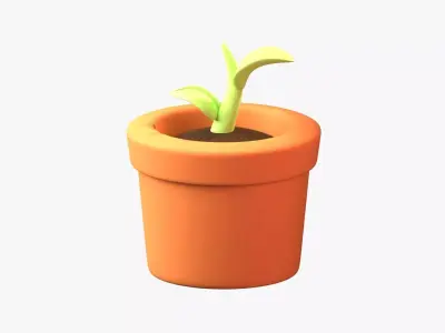 Plant Pot 3D Illustration 3D model