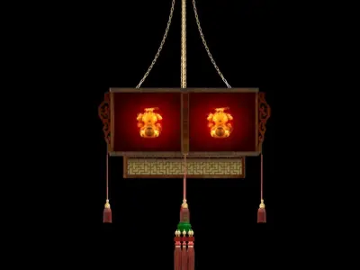Chinese red lantern 3D model