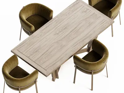 Crate and barrel Eaves Dining Table 3D model