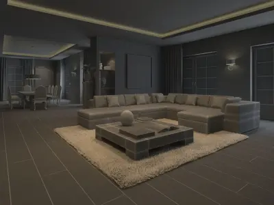Modern Living Room Interior 3D model