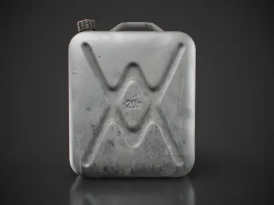 Old aluminum jerrycan Low-poly 3D model