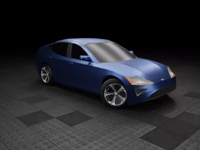 Low Poly Modern Generic Hatchback  Low-poly 3D model