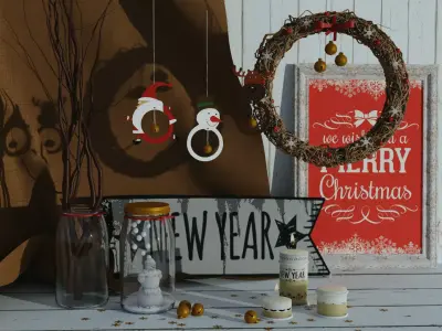 Chistmas Decoration Set 3D model 3D model