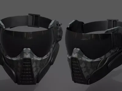 Scifi mask fantasy futuristic technology cyborg robot military  Low-poly 3D model