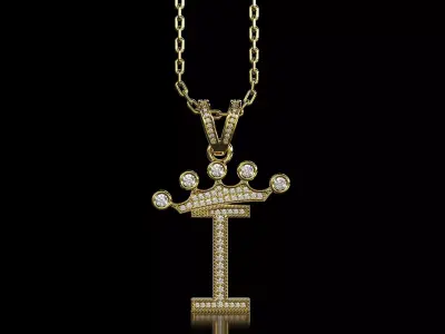 I letter pendant 3D print model