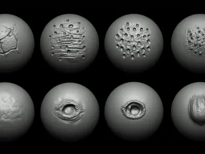 Zbrush and Blender - 40 Dragon VDM Brush 3D model