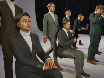 Modular Character - Asian Business Man - ME2 Low-poly 3D model