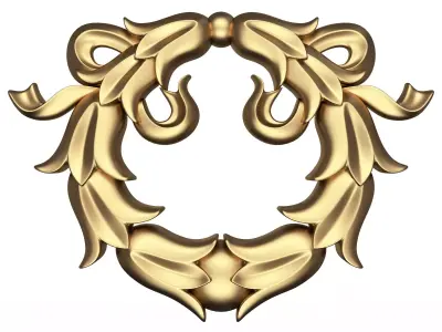 Gold Laurel Wreath 04 Low-poly 3D model