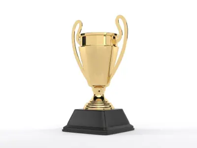 Gold Cup and Soccer Ball 3D model