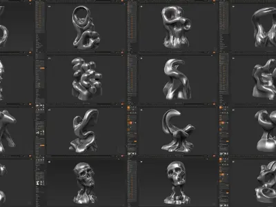 33 modern sculpture huge pack 3d print model 3D Model Collection