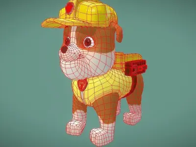 Rubble paw patrol Low-poly 3D model