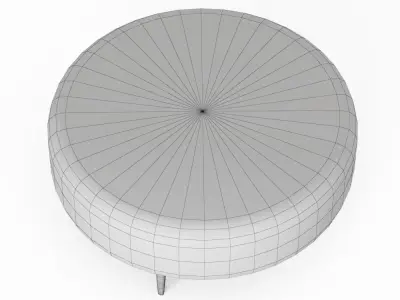 Mongolian Lamb Galleria Ottoman 3D model