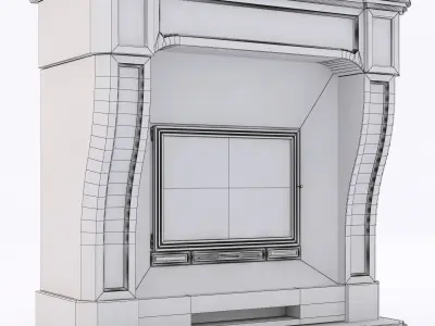 marble fireplace 2 3D model