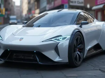 Compact Futuristic Car 3D Model  Low Poly  PBR Low-poly 3D model