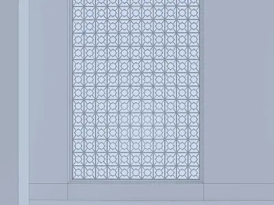 3d screen room with window made of metal Low-poly 3D model