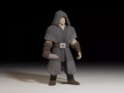 Assassin Character Game Ready Low Poly PBR Model Low-poly 3D model