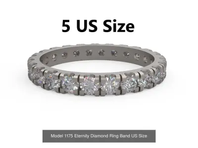 Eternity Diamond Ring Band US Size 3D Model Pack