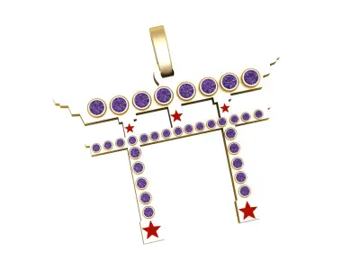 CROSS DIAMOND PENDANT 3D PRINTABLE MODEL  3D print model