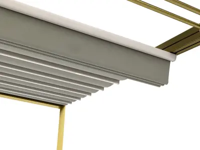 Motorized Pergola 3 brass satin polished 3D model