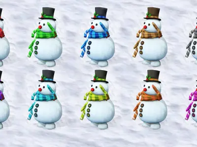 SNOW MAN RIGGED ANIMATED 2 Low-poly 3D model