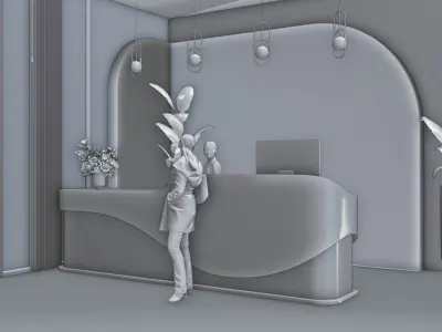 Reception design 3 Low-poly 3D model