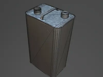 Red Gas Tin Can Retro Fuel Design Low-poly 3D model