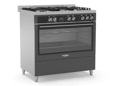 Whirlpool 90cm Gas Freestanding Cooktop Oven WP90510MFBSSAUS 3D model