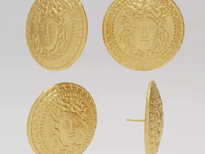 Gaze of Medusa Earrings - Free 3D print ready  Free 3D print model