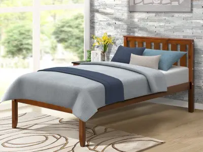 Rowen Twin Wood Platform Bed - 2 Colour Free 3D model