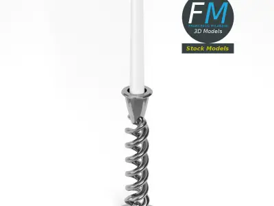 Candle with twisted holder 3D model
