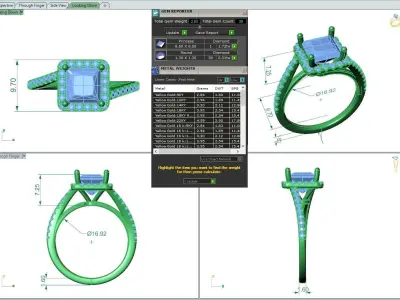 Engagement ring Vanessa princess 3D print model
