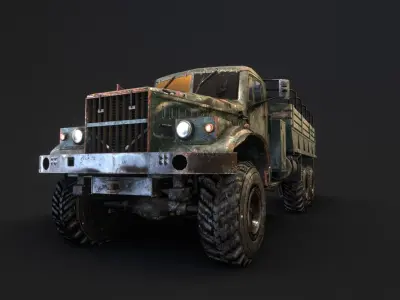 KRAZ Military Truck Low-poly 3D model