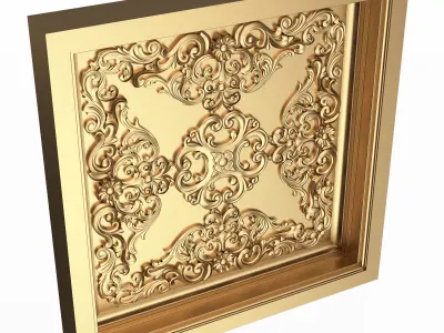 Carved Ceiling Tile 02 Low-poly 3D model