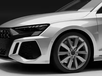 Audi A3 Sedan S-line  Low-poly 3D model