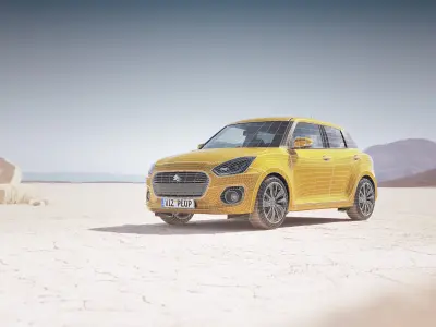 Small Japan compact car unbranded 3D model