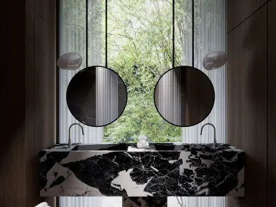 luxury bold bathroom scene 3D model