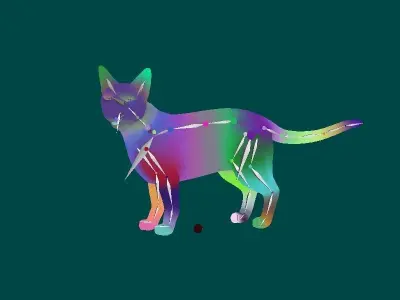 Black Spotted Cat 3D model