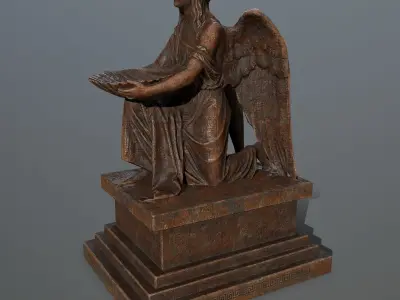 Angel  Statue Low-poly 3D model