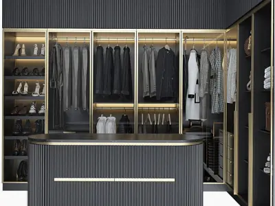 Luxury Wardrobe Cloakroom Dressing room 3D model
