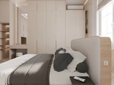 Modern plus neoclassic bedroom 3D model