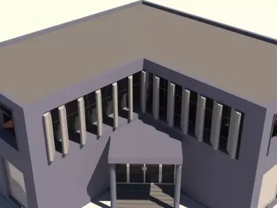 Factory Building Low-poly 3D model