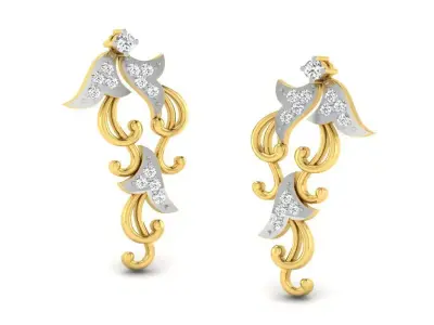 Solitaire Women Earring 3D print model