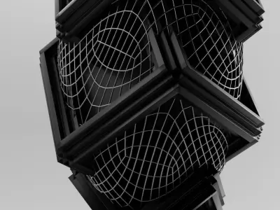 Geo cube Sculpture  Low-poly 3D model