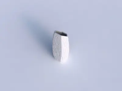 Vase bent hexagon with organic cells 3D print model