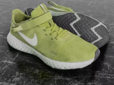 NIKE FLY EASE 3D SHOES - YELLOW Low-poly 3D model